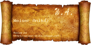 Weiser Anikó névjegykártya